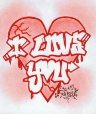 amor in graffiti. i love you graffiti art