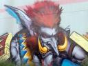 Troll Shaman graffiti close-up